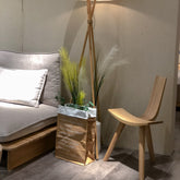 Sculptural Solid Ash Wood Tripod Chair-1