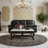 Modern Black Faux Leather Reclining Sofa